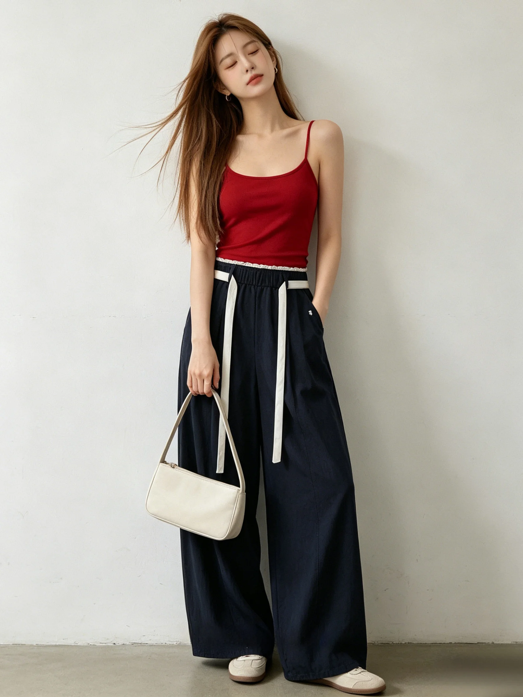 High Waist Elastic Waist Wide Leg Pants Women's Summer Skin-friendly Lazy Style Slimming Casual Long Trousers Bottom Wear
High Waist Elastic Waist Wide Leg Pants Women's Summer Skin-friendly Lazy Style Slimming Casual Long Trousers Bottom Wear