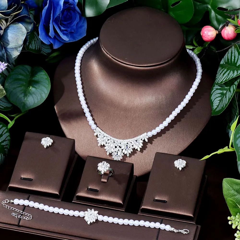 4 Piece Women's Set Creative American Pearl Necklace Earrings Hundred Jewellery Banquet Dress Engagement Accessories M-138
4 Piece Women's Set Creative American Pearl Necklace Earrings Hundred Jewellery Banquet Dress Engagement Accessories M-138