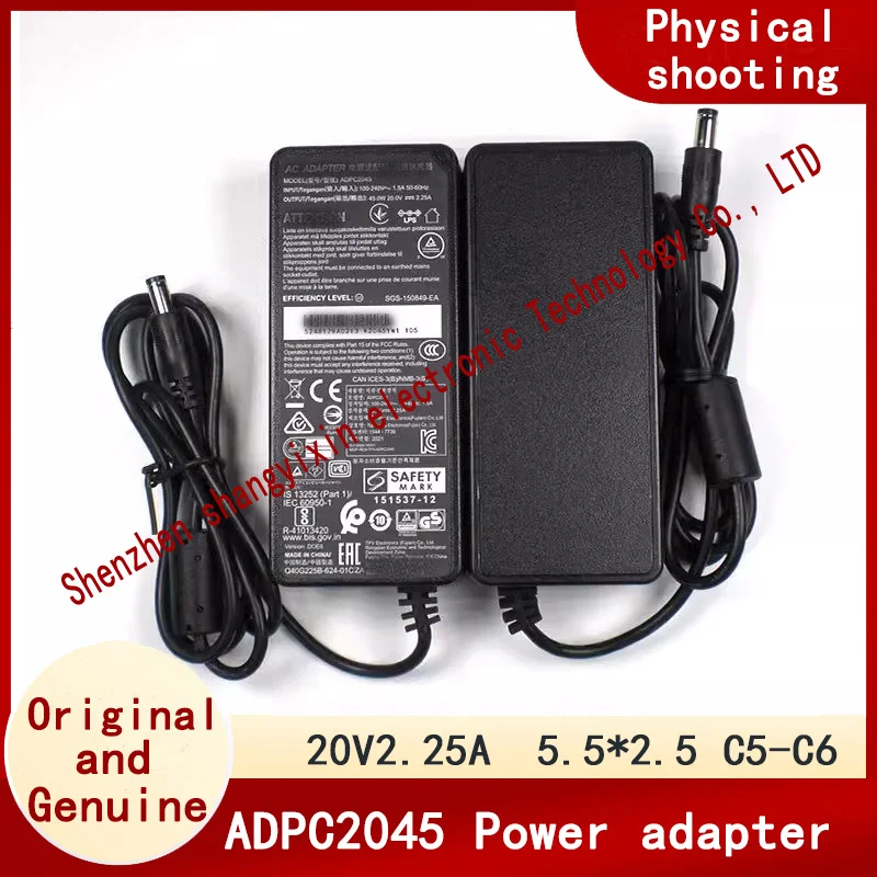 Original display screen 20V2.25A power adapter ADPC2045 charger C5-C6 Interface Power cable 5.5MM*2.5MM
Original display screen 20V2.25A power adapter ADPC2045 charger C5-C6 Interface Power cable 5.5MM*2.5MM