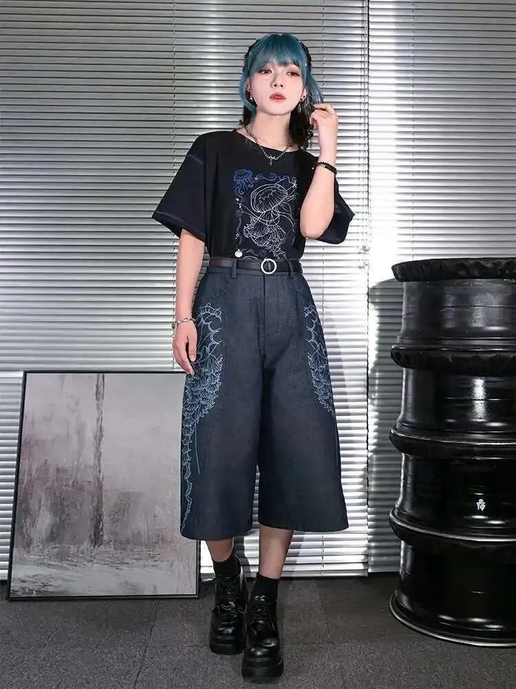 New Chinese Style National Style Han Elements Retro Printing Jeans Summer Wide Leg Pants Loose And Comfortable Shorts
New Chinese Style National Style Han Elements Retro Printing Jeans Summer Wide Leg Pants Loose And Comfortable Shorts