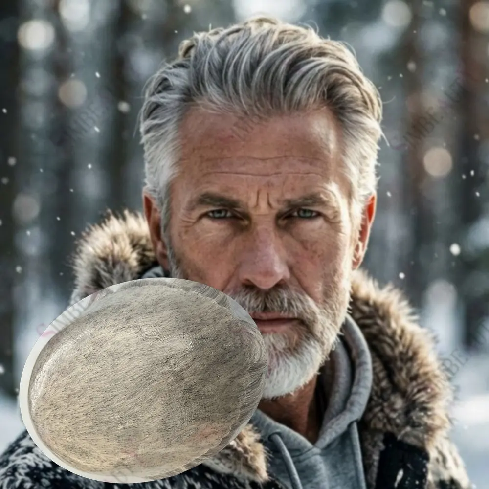 Men's Wigs #1B80 1b65#Grey Black Human Hair Men Toupee Super Durable 0.1mm HD Skin PU Base Natural Hairline Prosthesis Capillary
Men's Wigs #1B80 1b65#Grey Black Human Hair Men Toupee Super Durable 0.1mm HD Skin PU Base Natural Hairline Prosthesis Capillary