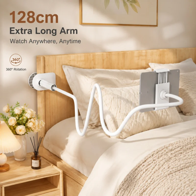Flexible 128cm Gooseneck Phone Holder, 360° Rotating Clamp Stand for Bed & Desk, Universal 3.5–6.7″ Smartphones
Flexible 128cm Gooseneck Phone Holder, 360° Rotating Clamp Stand for Bed & Desk, Universal 3.5–6.7″ Smartphones