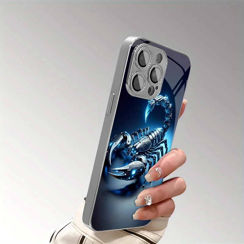 Blue light metal scorpion pattern glass phone case suitable for iPhone 17 16 15 14 13 12 11Pro/Max/Plus anti drop and shockproof
Blue light metal scorpion pattern glass phone case suitable for iPhone 17 16 15 14 13 12 11Pro/Max/Plus anti drop and shockproof
