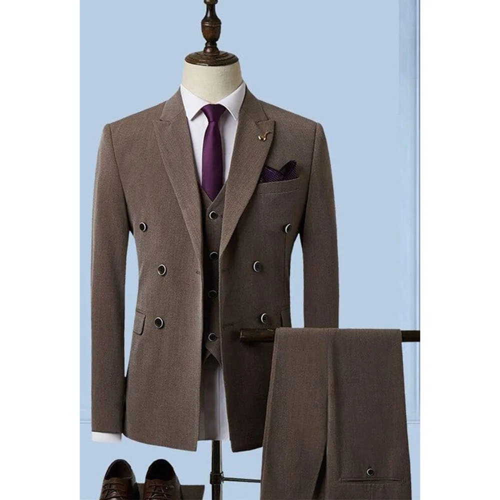 Business Men Suits Double Breasted High Quality 3 Pieces Jacket Vest Pants Peak Lapel Banquet Celebrity Male Clothing Classic
Business Men Suits Double Breasted High Quality 3 Pieces Jacket Vest Pants Peak Lapel Banquet Celebrity Male Clothing Classic