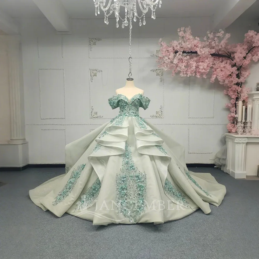Светло-зеленое платье Quinceanera 2025 года, бальное платье с аппликацией из бисера, тюль, индивидуальный драпированный корсет Sweet 16, Vestido De 15 Anos
Светло-зеленое платье Quinceanera 2025 года, бальное платье с аппликацией из бисера, тюль, индивидуальный драпированный корсет Sweet 16, Vestido De 15 Anos