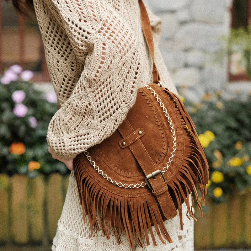 Retro Camel Bohemian Faux Suede Long Tassel Shoulder Bag Unisex Crossbody Bag Travel Photography Holiday Versatile Ladies Bags
Retro Camel Bohemian Faux Suede Long Tassel Shoulder Bag Unisex Crossbody Bag Travel Photography Holiday Versatile Ladies Bags