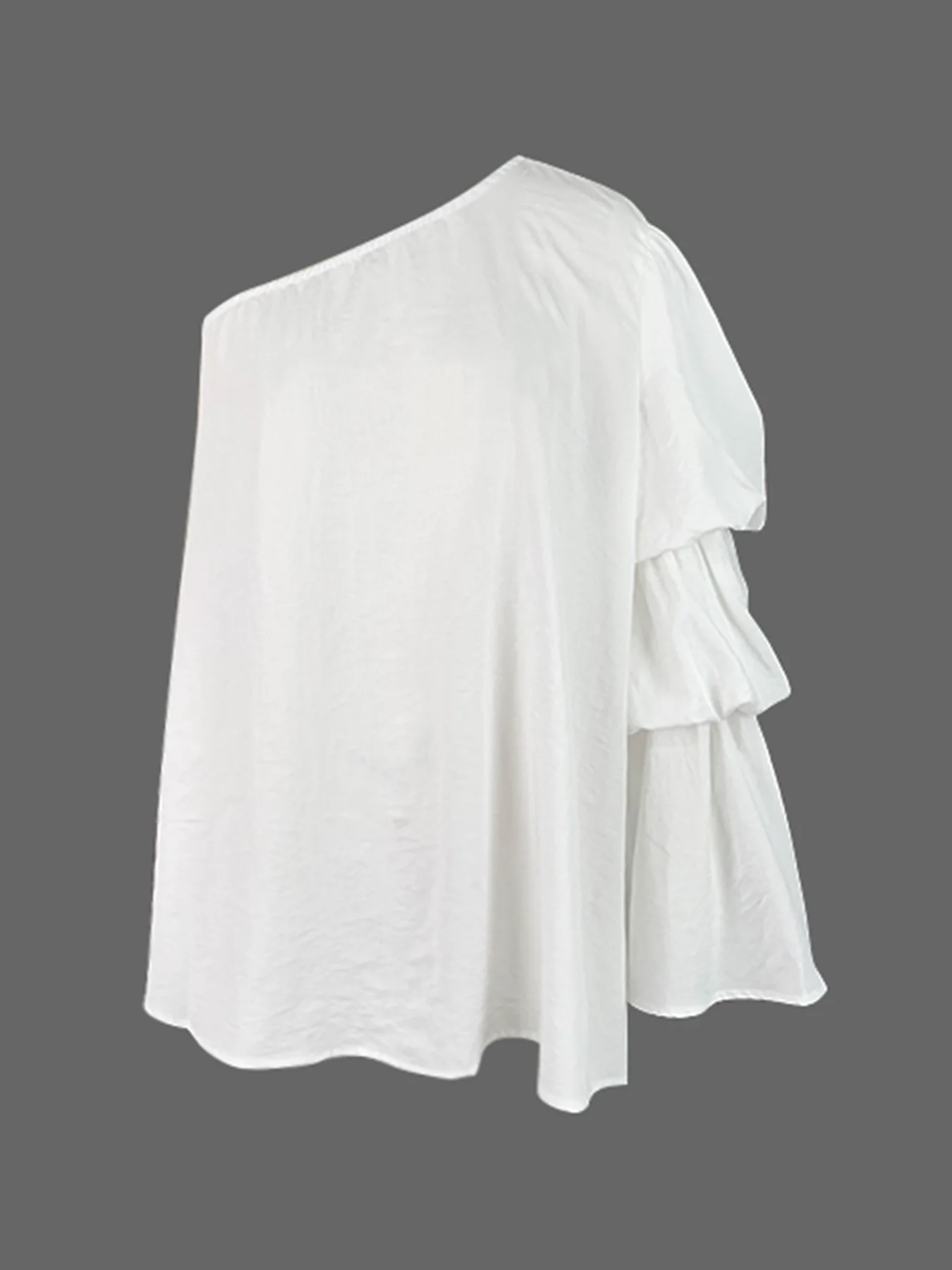 Yeezzi женские белые хлопковые асимметричные блузки на одно плечо, однотонные свободные минималистичные повседневные топы с расклешенными рукавами
Yeezzi женские белые хлопковые асимметричные блузки на одно плечо, однотонные свободные минималистичные повседневные топы с расклешенными рукавами