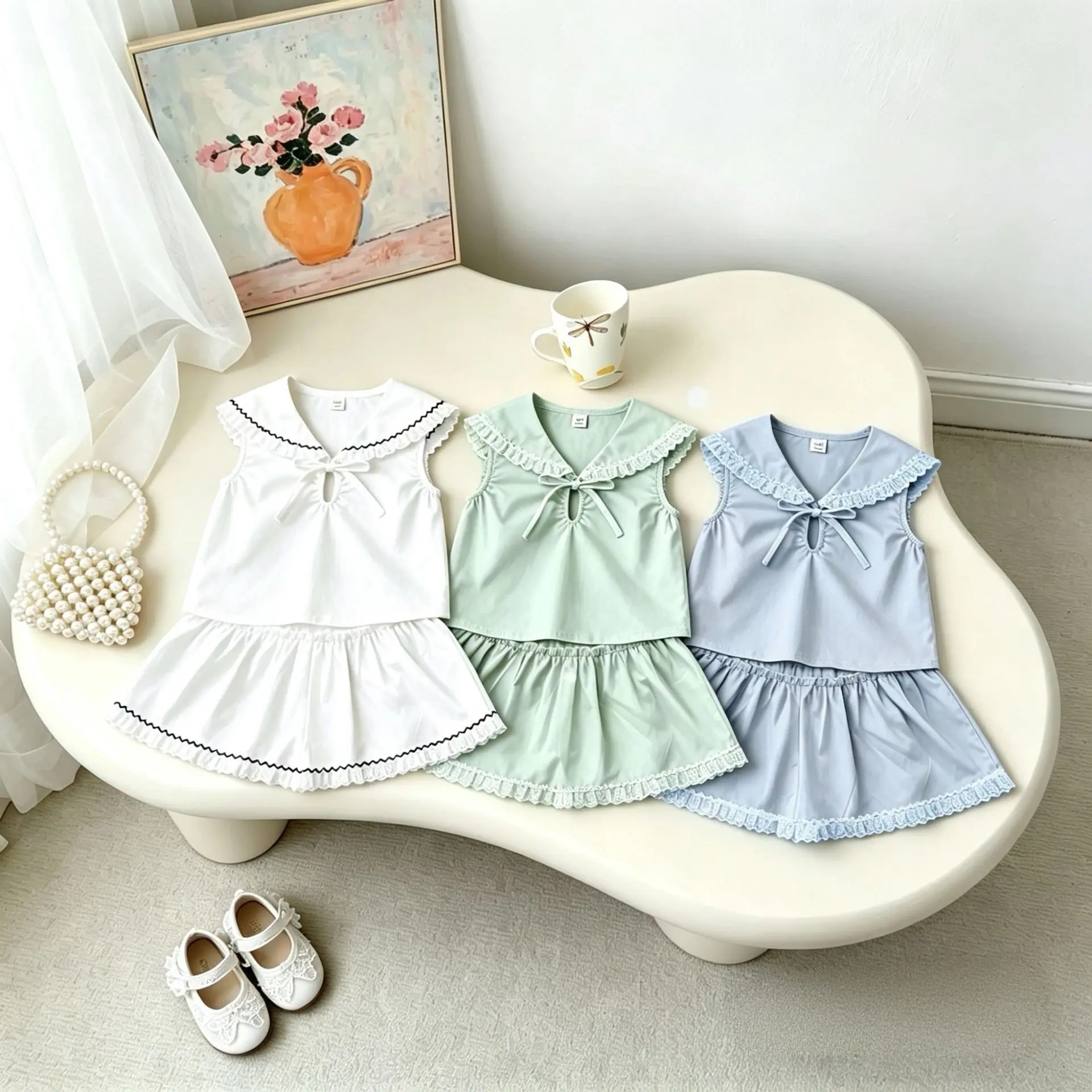 2026 Summer New Girls Sleeveless Clothes Set Cotton Baby Girl Sweet Preppy Style Tops + Skirts 2pcs Suit Kids Toddler Outfits
2026 Summer New Girls Sleeveless Clothes Set Cotton Baby Girl Sweet Preppy Style Tops + Skirts 2pcs Suit Kids Toddler Outfits