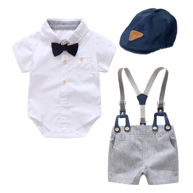 Baby Suits Newborn Boy Clothes Romper + Shorts + Hat Formal Clothing Outfit Party Bow Tie Children Birthday Dress New Born 0-24M
Baby Suits Newborn Boy Clothes Romper + Shorts + Hat Formal Clothing Outfit Party Bow Tie Children Birthday Dress New Born 0-24M