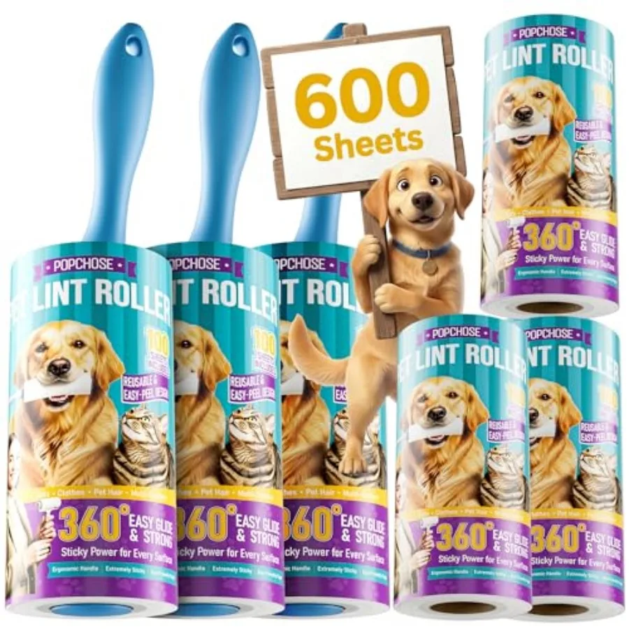 Lint Rollers for Pet Hair Extra Sticky, 600 Sheet Extra Sticky Lint Rollers for Pet Hair, 3 Handles and 6 Sticky Rolls, Dog Cat
Lint Rollers for Pet Hair Extra Sticky, 600 Sheet Extra Sticky Lint Rollers for Pet Hair, 3 Handles and 6 Sticky Rolls, Dog Cat