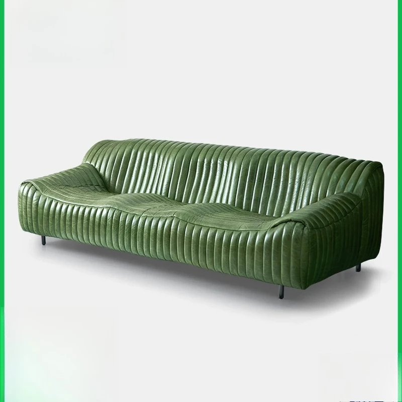 Wave sofa, retro all-leather green living room retro inline sofa
Wave sofa, retro all-leather green living room retro inline sofa