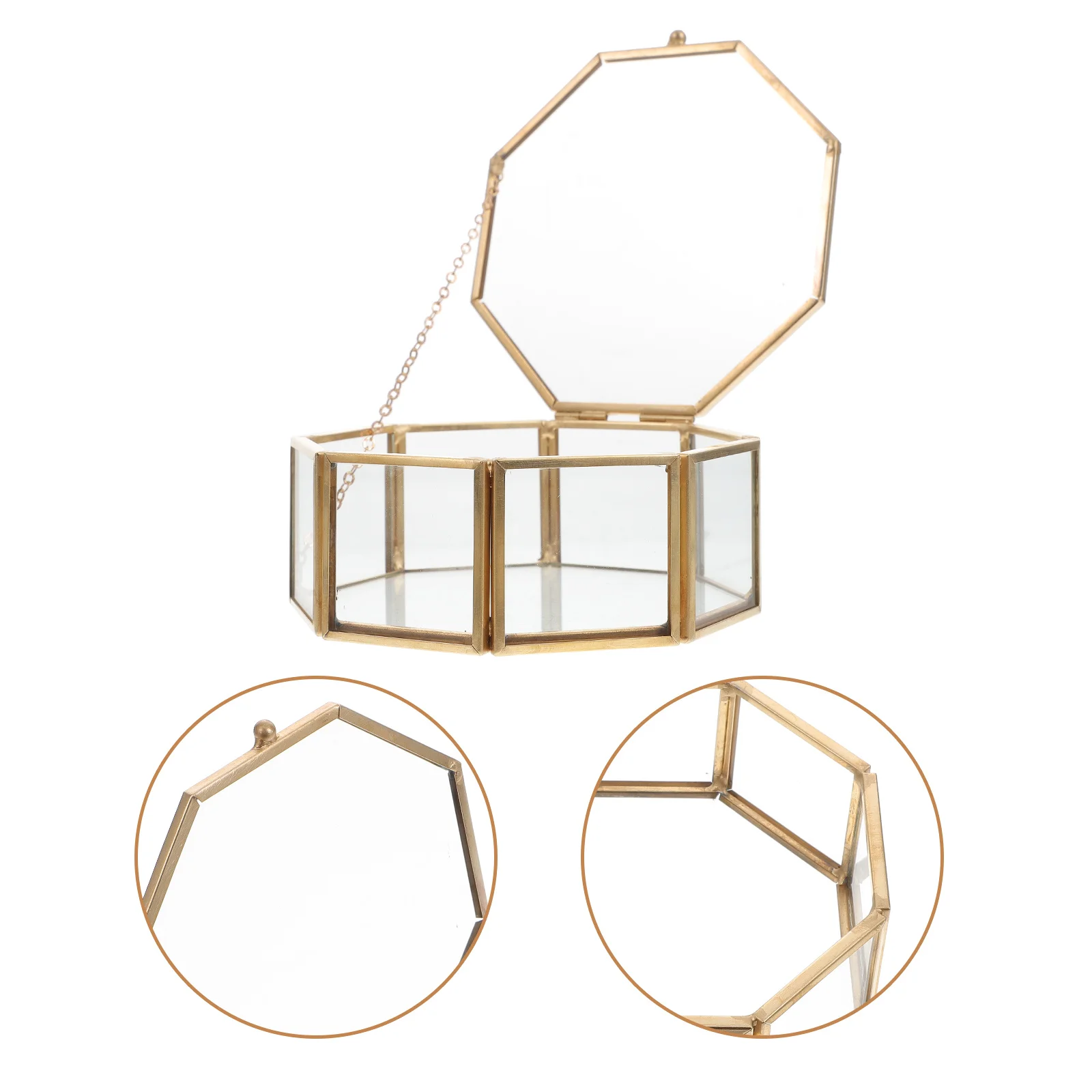 Octagonal Glass Jewelry Box Vintage Design Transparent Storage Organizer for Earrings Necklaces Rings Bracelets
Octagonal Glass Jewelry Box Vintage Design Transparent Storage Organizer for Earrings Necklaces Rings Bracelets