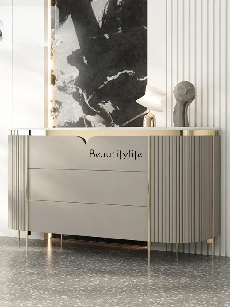 05-*Italian minimalist solid wood light luxury high-end marble entrance chest bedside storage cabinet
05-*Italian minimalist solid wood light luxury high-end marble entrance chest bedside storage cabinet