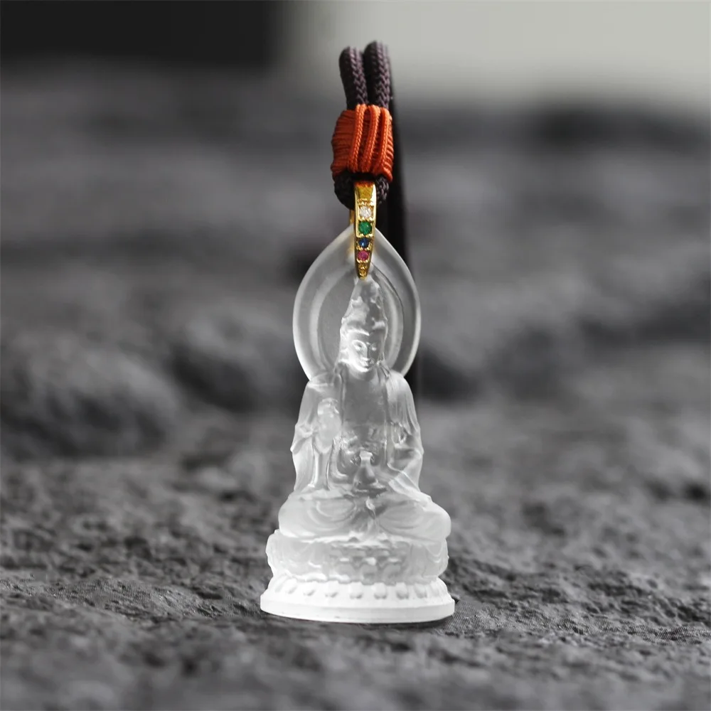 Chinese Style Lucky Translucent Liuli Guanyin Pendant Necklace Traditional Spiritual Blessing Good Luck Wealth Fortune Protectio
Chinese Style Lucky Translucent Liuli Guanyin Pendant Necklace Traditional Spiritual Blessing Good Luck Wealth Fortune Protectio