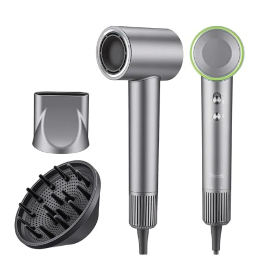 High Speed Ionic Hair Dryer, 160, 000 RPM Brushless Motor for Fast Drying, 3.7 Billion Negative Ions for Smooth Hair, Low Noise
High Speed Ionic Hair Dryer, 160, 000 RPM Brushless Motor for Fast Drying, 3.7 Billion Negative Ions for Smooth Hair, Low Noise