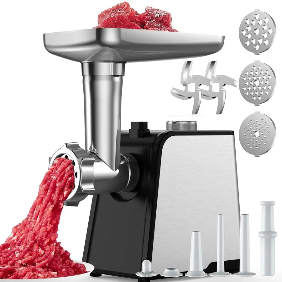 3200W Max Electric Meat Grinder amp Sausage Stuffer Mincer Machine with Tool 2 Blade And 3 Plates, 3 Tubes amp Kubbe Kit Tool fo
3200W Max Electric Meat Grinder amp Sausage Stuffer Mincer Machine with Tool 2 Blade And 3 Plates, 3 Tubes amp Kubbe Kit Tool fo