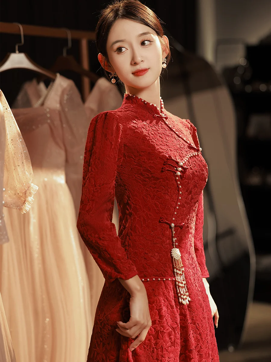 New Chinese Sle Long Sve Wedding Dr plus Size Slimming Evening Gown Spring Autumn Collection Ele Sensation
New Chinese Sle Long Sve Wedding Dr plus Size Slimming Evening Gown Spring Autumn Collection Ele Sensation