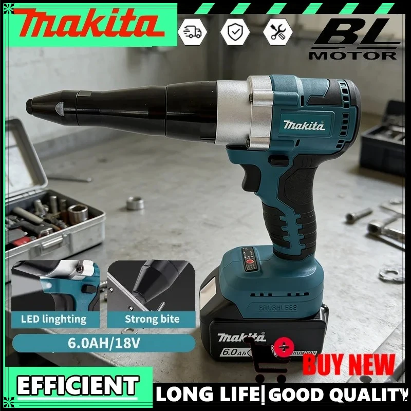 Makita Brushless Electric Rivet Gun LED Cordless Rivet Nut Gun Automatic Riveting Tool
Makita Brushless Electric Rivet Gun LED Cordless Rivet Nut Gun Automatic Riveting Tool