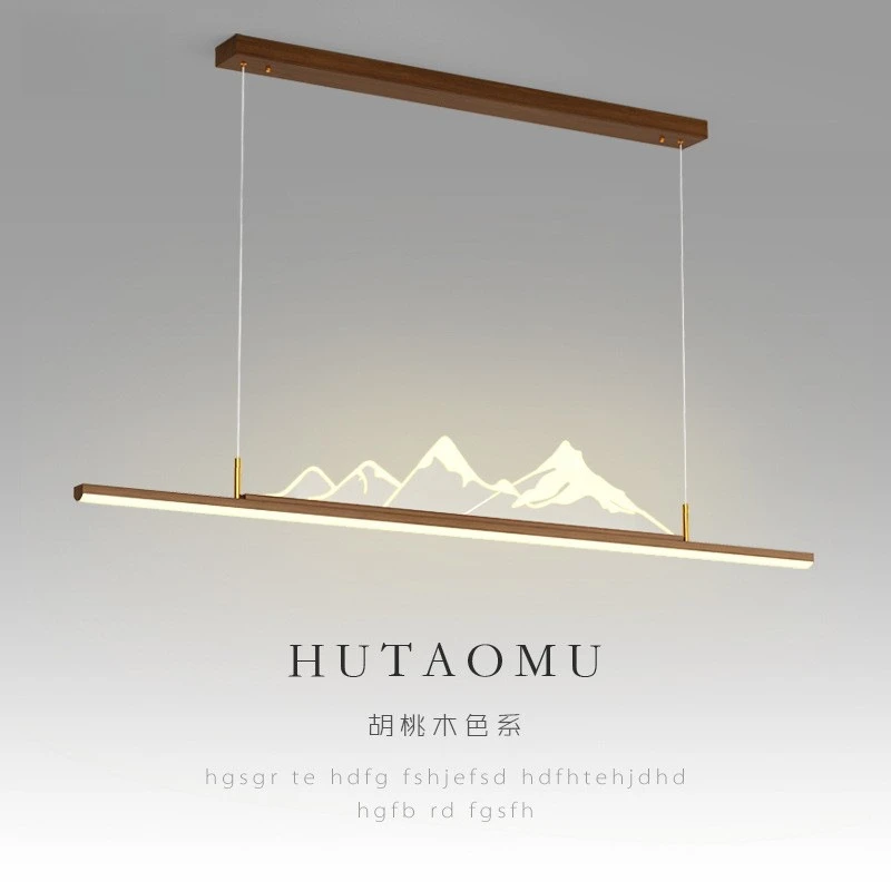 New Chinese restaurant chandelier long wood grain Chinese style zen simple bar counter study landscape tea room tea table lamps
New Chinese restaurant chandelier long wood grain Chinese style zen simple bar counter study landscape tea room tea table lamps