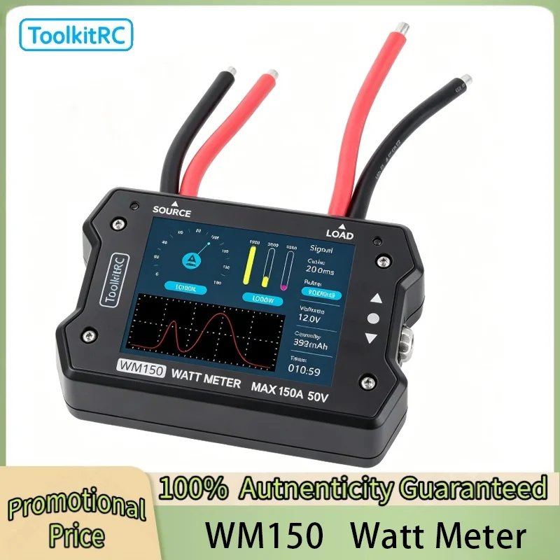 ToolkitRC WM150 150A 50V Watt Meter Power Analyzer LCD Display Voltage Current Tester for RC FPV Drone
ToolkitRC WM150 150A 50V Watt Meter Power Analyzer LCD Display Voltage Current Tester for RC FPV Drone