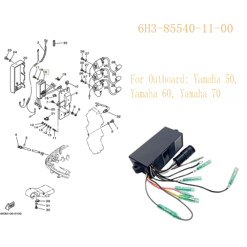 CDI For Yamaha Outboard Old model 50/60/70HP, 6H3-85540-12,6H3-85540-12-00,6H3-85540-11-00 Boat accessories CDI
CDI For Yamaha Outboard Old model 50/60/70HP, 6H3-85540-12,6H3-85540-12-00,6H3-85540-11-00 Boat accessories CDI