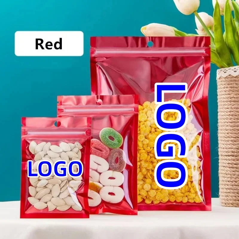 100PCS Clear Glossy Red Plastic Ziplock Storage Bag DIY Resealable Sugar Beaf Snack Coffee Spice Jewelry Tea Packaging Pouches
100PCS Clear Glossy Red Plastic Ziplock Storage Bag DIY Resealable Sugar Beaf Snack Coffee Spice Jewelry Tea Packaging Pouches