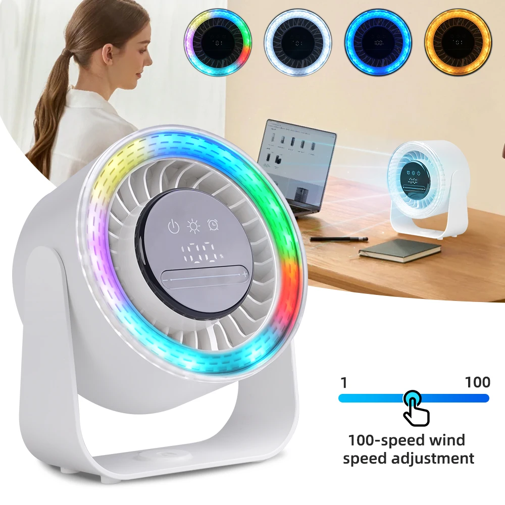 Новейший 100-скоростной настольный вентилятор с сенсорным управлением и светодиодной подсветкой, сверхтихий персональный USB-вентилятор, портативный охлаждающий вентилятор для офиса/дома/режима
Новейший 100-скоростной настольный вентилятор с сенсорным управлением и светодиодной подсветкой, сверхтихий персональный USB-вентилятор, портативный охлаждающий вентилятор для офиса/дома/режима