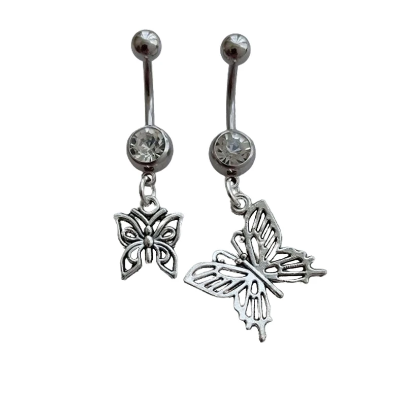 2pcs Butterfly Belly Button Ring, Beautiful Charm Stainless Steel 14G Navel Barbell Ring Elegant Piercing Body Jewelry
2pcs Butterfly Belly Button Ring, Beautiful Charm Stainless Steel 14G Navel Barbell Ring Elegant Piercing Body Jewelry