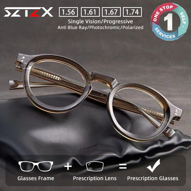 SZTZX Retro Prescription Glasses Men Anti Blue Light Myopia Eyewear Everyday Wear Round Progressive Customized Reading Glasses
SZTZX Retro Prescription Glasses Men Anti Blue Light Myopia Eyewear Everyday Wear Round Progressive Customized Reading Glasses