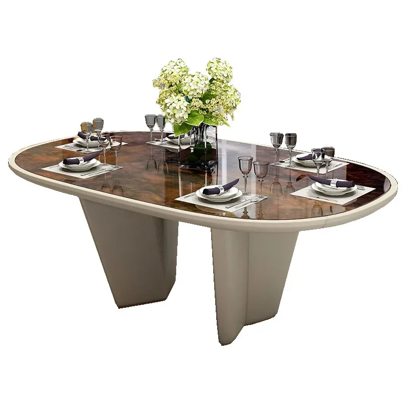 Light luxury solid wood oval dining table
Light luxury solid wood oval dining table