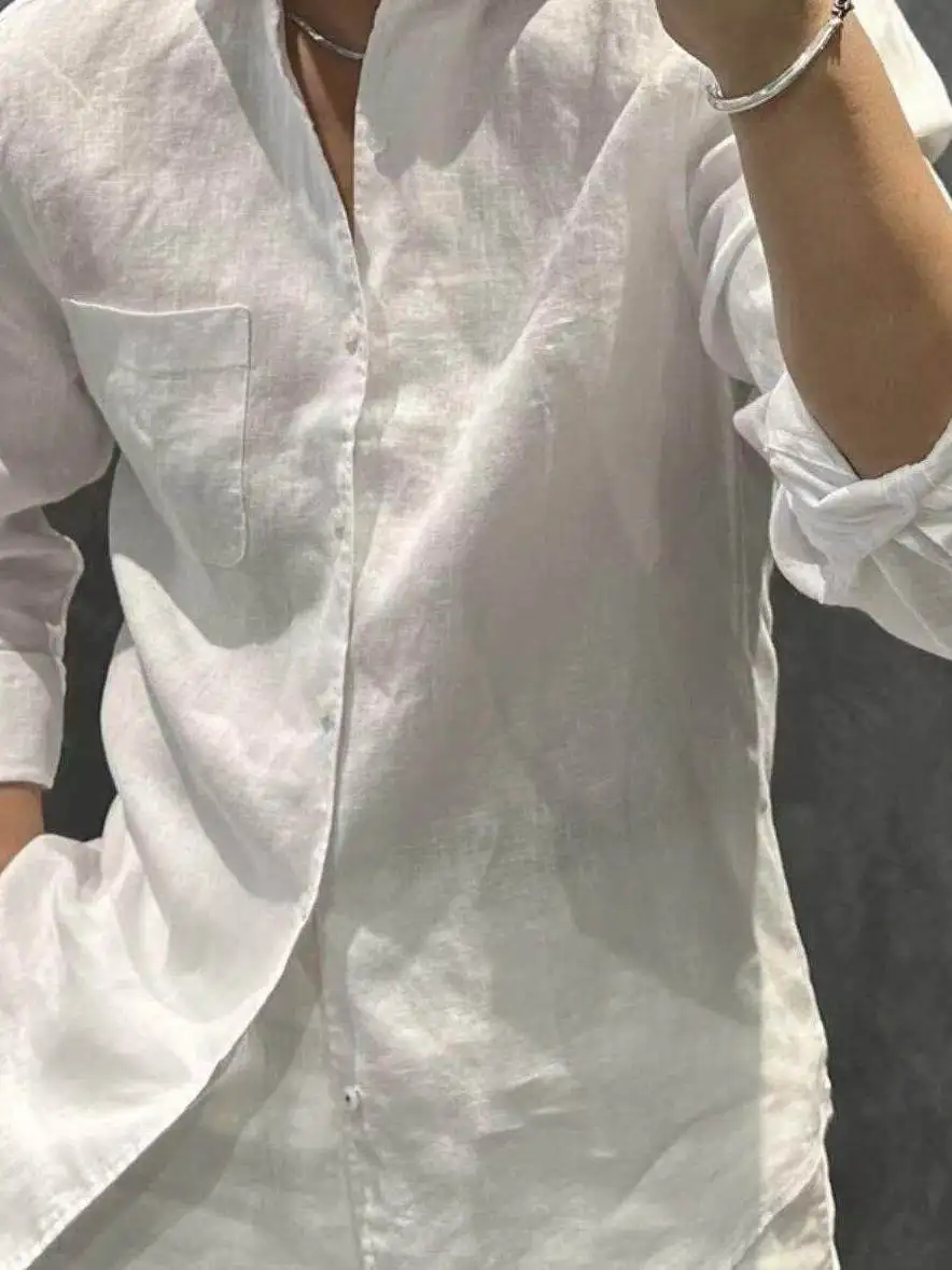 Loose Fit Linen Cotton Long Sleeve Casual Shirt Men's Citywalk Style Collar 3D Effect Unisex Outerwear Summer New Arrival
Loose Fit Linen Cotton Long Sleeve Casual Shirt Men's Citywalk Style Collar 3D Effect Unisex Outerwear Summer New Arrival