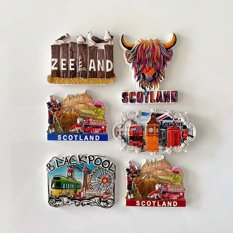 European UK Fridge Magnets: Scotland Cow, Zeeland Seagulls, Edinburgh Castle, London Icons, Blackpool Wheel – Cute Refrigerator
European UK Fridge Magnets: Scotland Cow, Zeeland Seagulls, Edinburgh Castle, London Icons, Blackpool Wheel – Cute Refrigerator