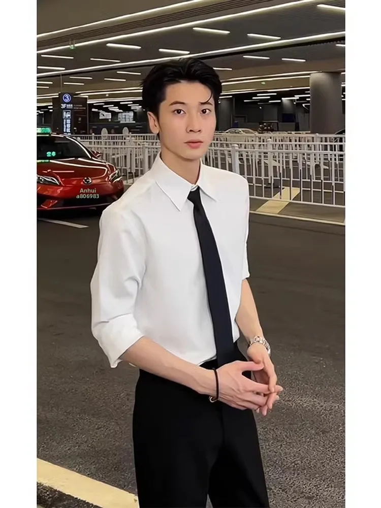 Fashionable Slim Fit White Shirt Long Sleeve Men's Autumn Suit Inner Wear British Style Trendy Men's Clothing Casual Chic
Fashionable Slim Fit White Shirt Long Sleeve Men's Autumn Suit Inner Wear British Style Trendy Men's Clothing Casual Chic