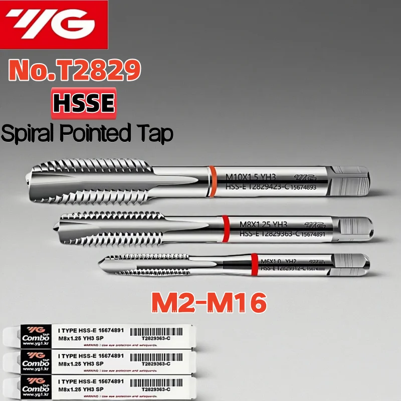YG HSSE T2829 Spiral Pointed Tap 1PCS Machine Screw Thread Taps for M2-M16 Sizes M14 M16 Machine Tools
YG HSSE T2829 Spiral Pointed Tap 1PCS Machine Screw Thread Taps for M2-M16 Sizes M14 M16 Machine Tools