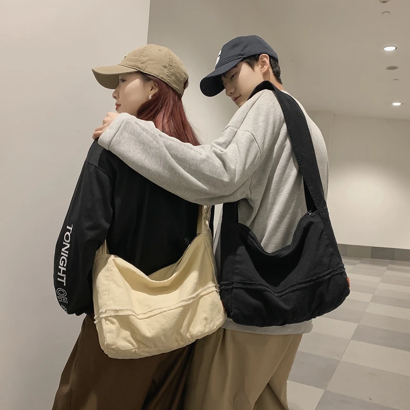 Fashion Ladies Messenger Bag Large Capacity Shopping Bag Unisex Canvas Student Shoulder Bag Solid Color Handbag Women
Fashion Ladies Messenger Bag Large Capacity Shopping Bag Unisex Canvas Student Shoulder Bag Solid Color Handbag Women