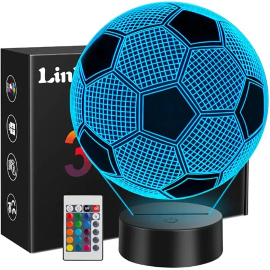 Soccer Gifts for Teens Boys Girls, Soccer Ball 3D Illusion Lamp Night Light Room Decor, 16 Colors Change 6 7 8 9 10 11 12 Year
Soccer Gifts for Teens Boys Girls, Soccer Ball 3D Illusion Lamp Night Light Room Decor, 16 Colors Change 6 7 8 9 10 11 12 Year
