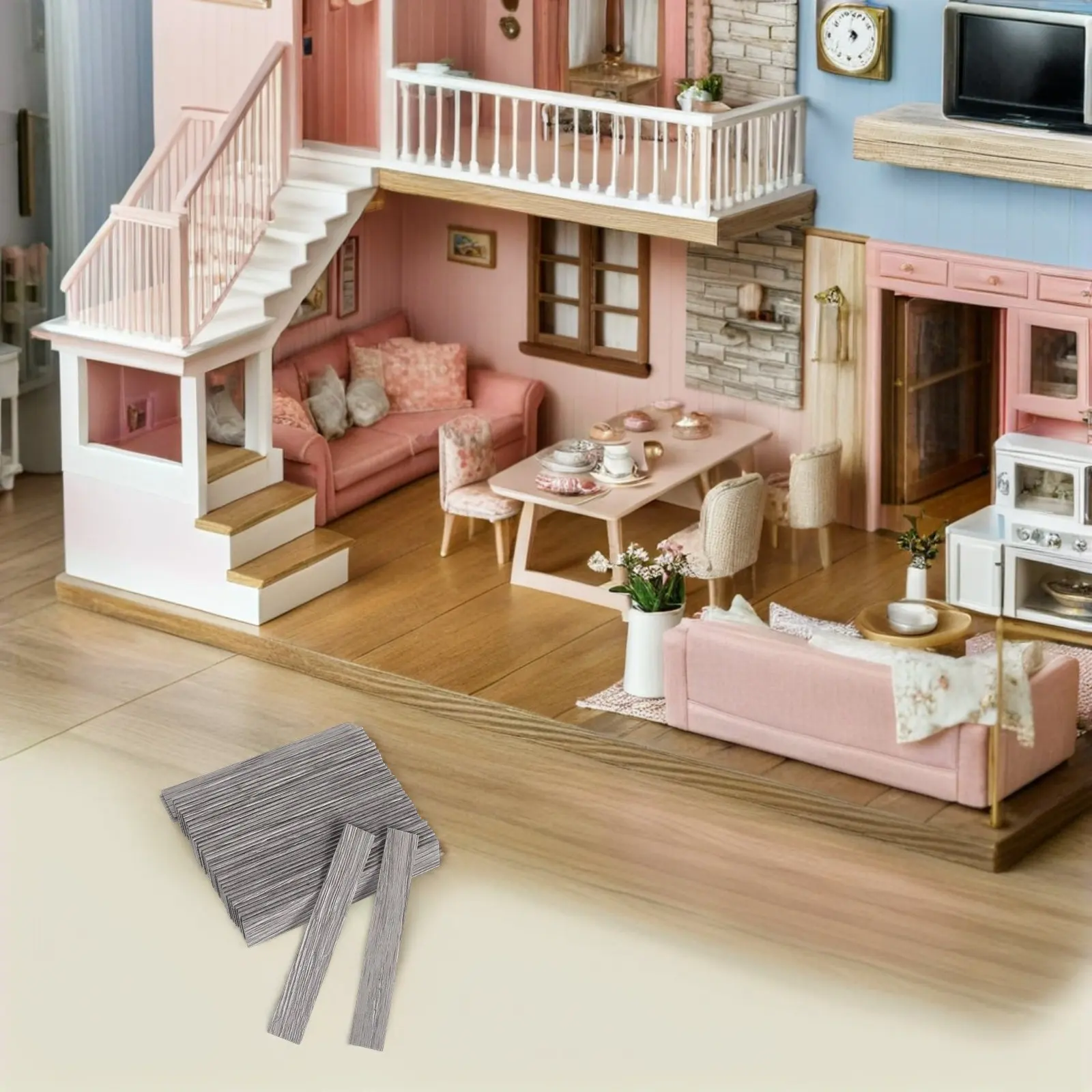 40Pcs Miniature Dollhouse Flooring Plastic Floorboards Imitation Wood Grain 1:12 Scale Panels for Craft Tiny House Accessories
40Pcs Miniature Dollhouse Flooring Plastic Floorboards Imitation Wood Grain 1:12 Scale Panels for Craft Tiny House Accessories