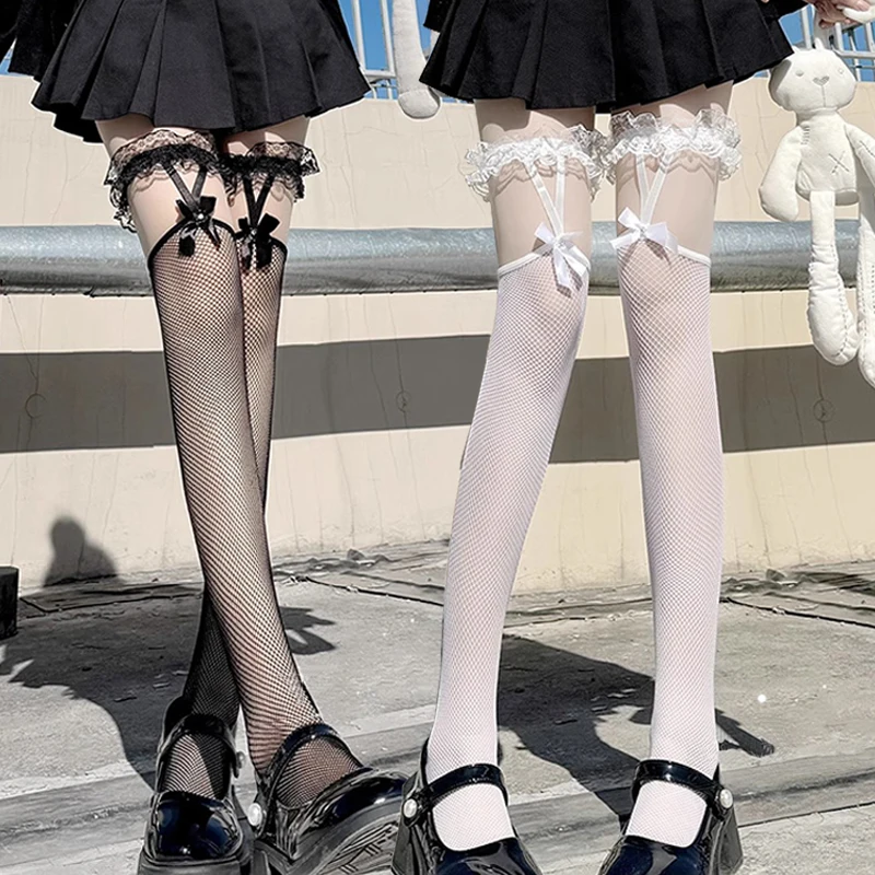 Сексуальные чулки в сеточку, JK Lolita Sox, женские средние японские кружевные подтяжки с бантом, сетчатые высокие чулки до колена, чулочно-носочные изделия
Сексуальные чулки в сеточку, JK Lolita Sox, женские средние японские кружевные подтяжки с бантом, сетчатые высокие чулки до колена, чулочно-носочные изделия