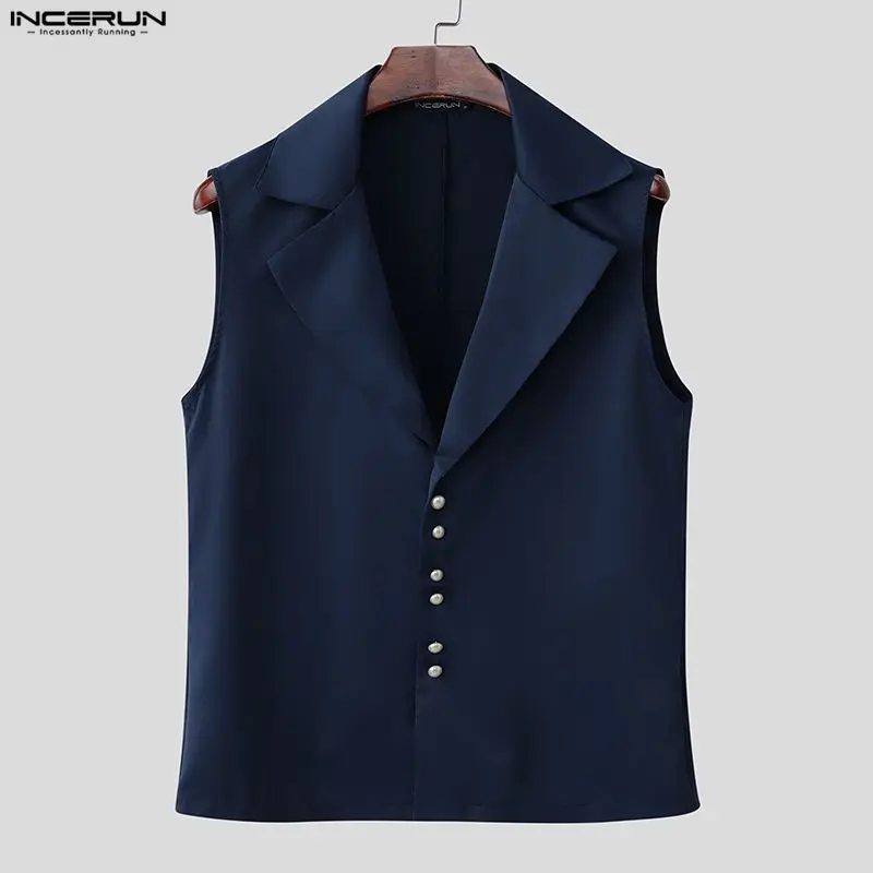 INCERUN Men's Shirt Lapel Sleeveless Solid Color Casual Tops Men Clothes Summer 2026 Elegant Streetwear Fashion Camisa Shirts
INCERUN Men's Shirt Lapel Sleeveless Solid Color Casual Tops Men Clothes Summer 2026 Elegant Streetwear Fashion Camisa Shirts