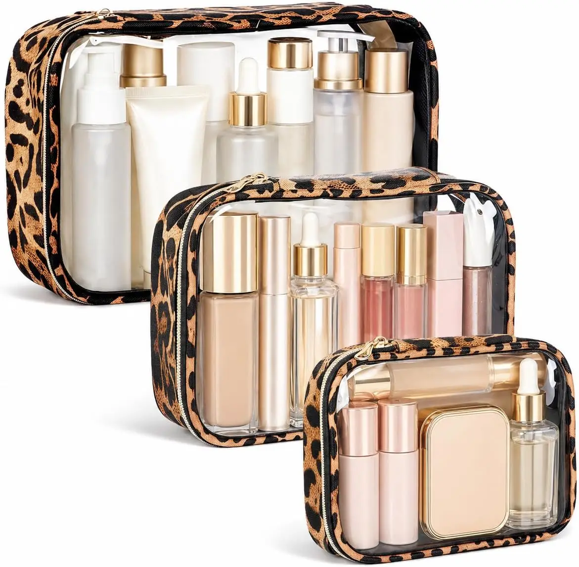 TSA Approved Clear Makeup Bags 3-Pack, Waterproof Travel Toiletry Organizer, Leopard Print, Large Small Mini
TSA Approved Clear Makeup Bags 3-Pack, Waterproof Travel Toiletry Organizer, Leopard Print, Large Small Mini