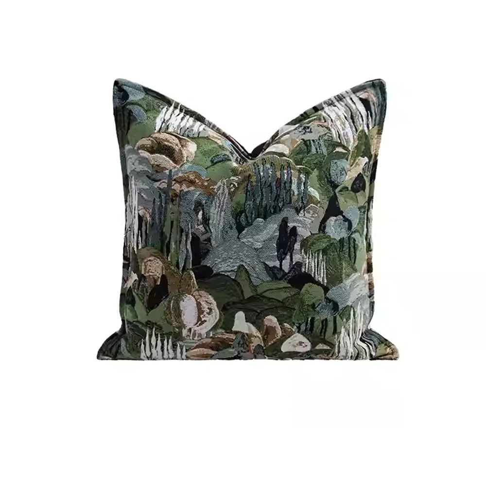 RUIYI French Retro Green Cushion Cover Monet Forest Pattern Artistic Yarn-dyed Jacquard Throw Pillow Case 45x45 For Bedroom Sofa
RUIYI French Retro Green Cushion Cover Monet Forest Pattern Artistic Yarn-dyed Jacquard Throw Pillow Case 45x45 For Bedroom Sofa