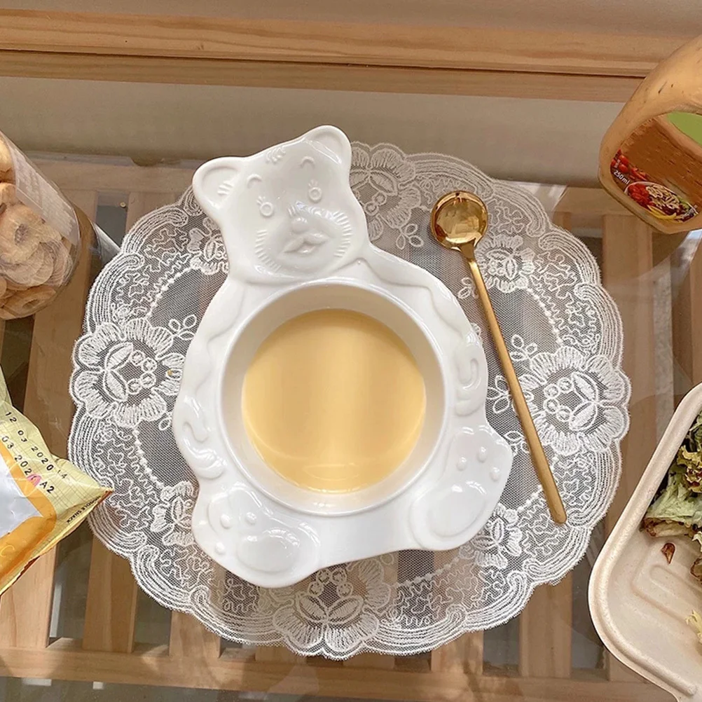1 шт., белая керамическая миска для выпечки торта в форме медведя, многофункциональная миска для сервировки еды, закусок, салата, десерта 
1 шт., белая керамическая миска для выпечки торта в форме медведя, многофункциональная миска для сервировки еды, закусок, салата, десерта