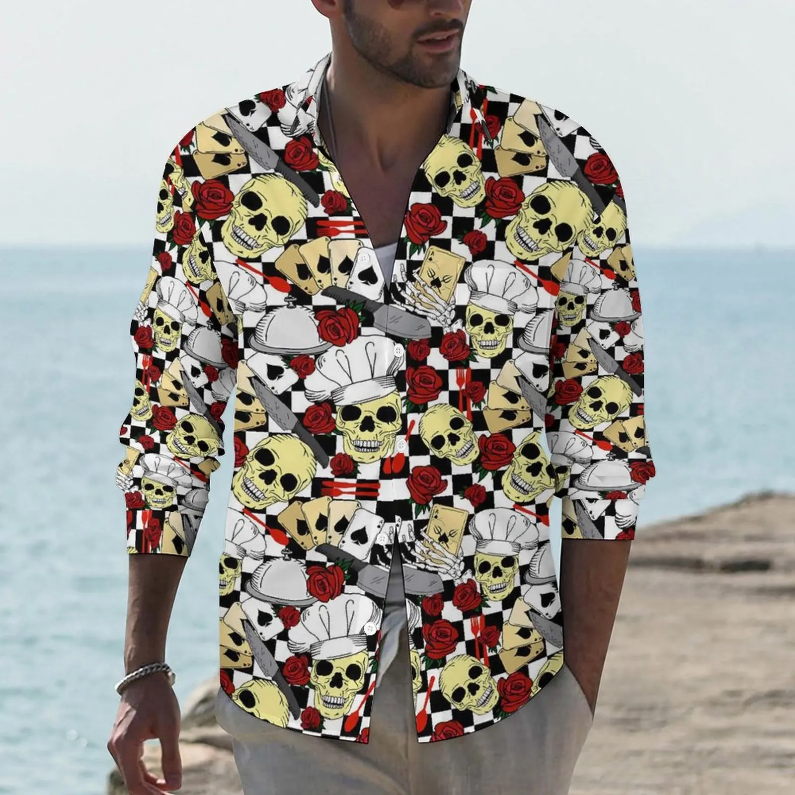 Cool Skull Streetwear Casual Shirt Man Black White Checkerboard Shirt Autumn Trendy Blouses Long Sleeve Design Oversized Clothes
Cool Skull Streetwear Casual Shirt Man Black White Checkerboard Shirt Autumn Trendy Blouses Long Sleeve Design Oversized Clothes