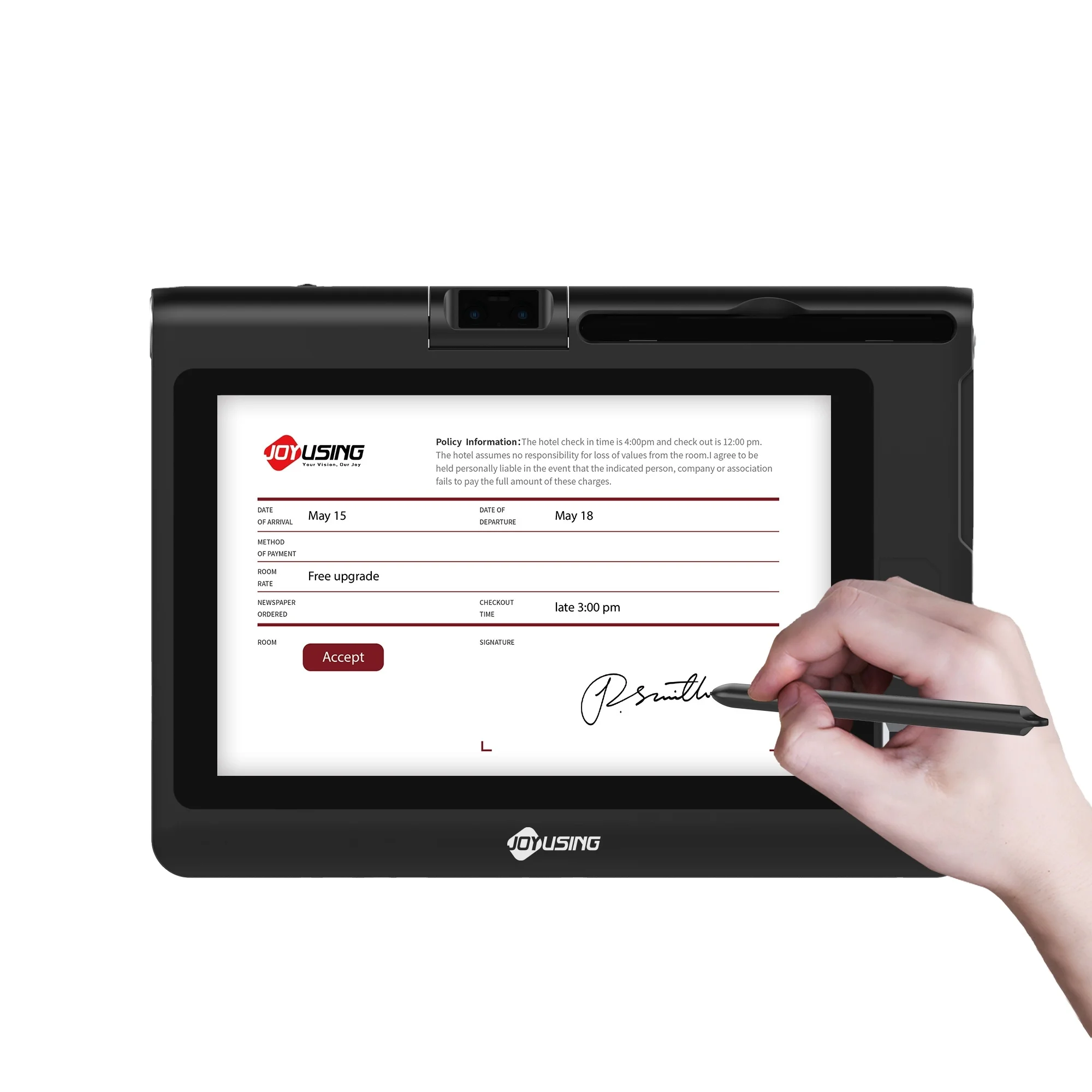 Digital Signature Pad with 10.1 Inch Display and Smart Card Reader and Fingerprint Scanner