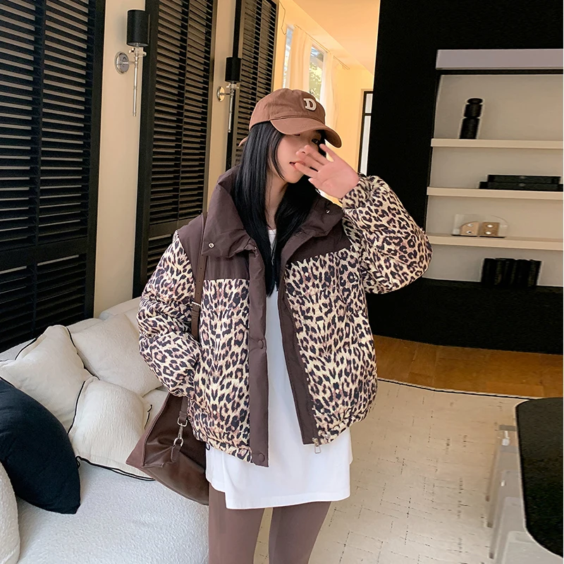 Autumn Winter Thiened Printed Stand Collar Loose Women's down Cotton Jaet Korean Sle Long Sve Zipper Closure Coat
Autumn Winter Thiened Printed Stand Collar Loose Women's down Cotton Jaet Korean Sle Long Sve Zipper Closure Coat