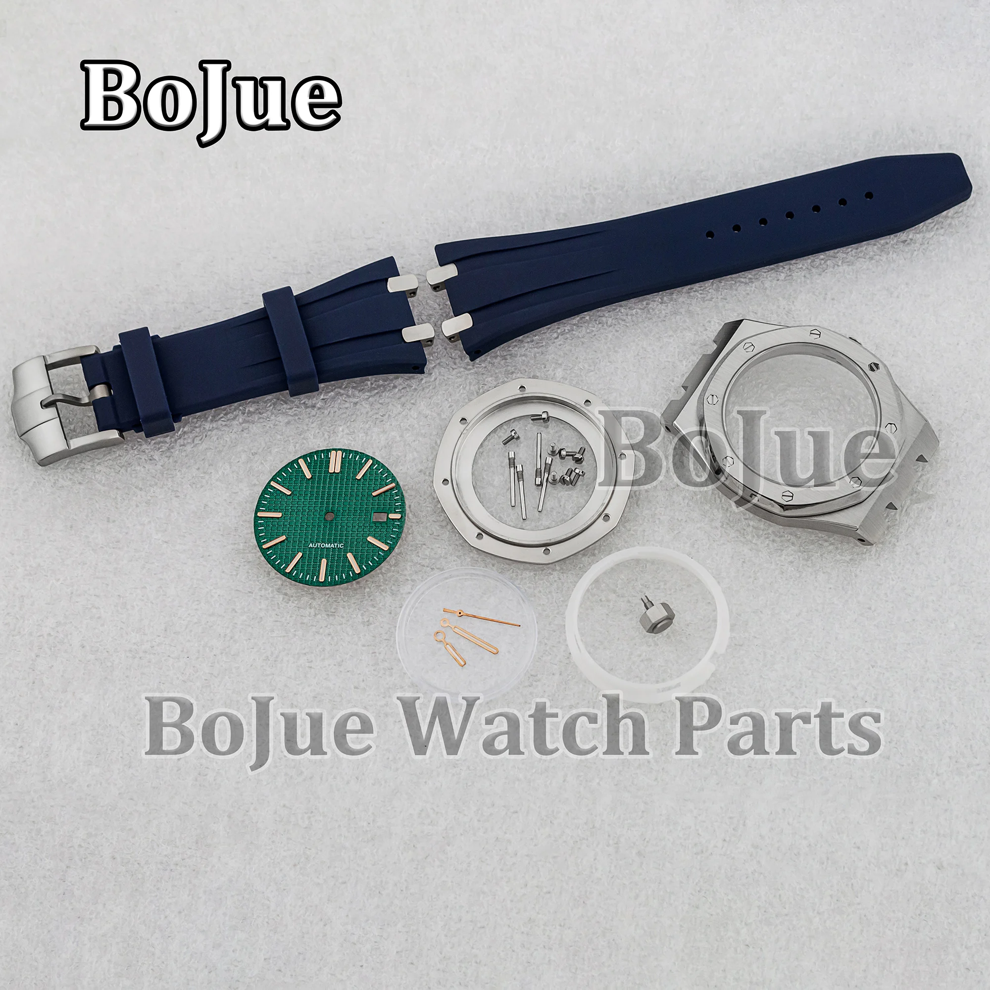 41mm Watch Case Blue Rubber Strap Transparent Back Sapphire Glass For Oak NH35/NH36 Movement 31.8mm Dial Hands Watch Replacement
41mm Watch Case Blue Rubber Strap Transparent Back Sapphire Glass For Oak NH35/NH36 Movement 31.8mm Dial Hands Watch Replacement