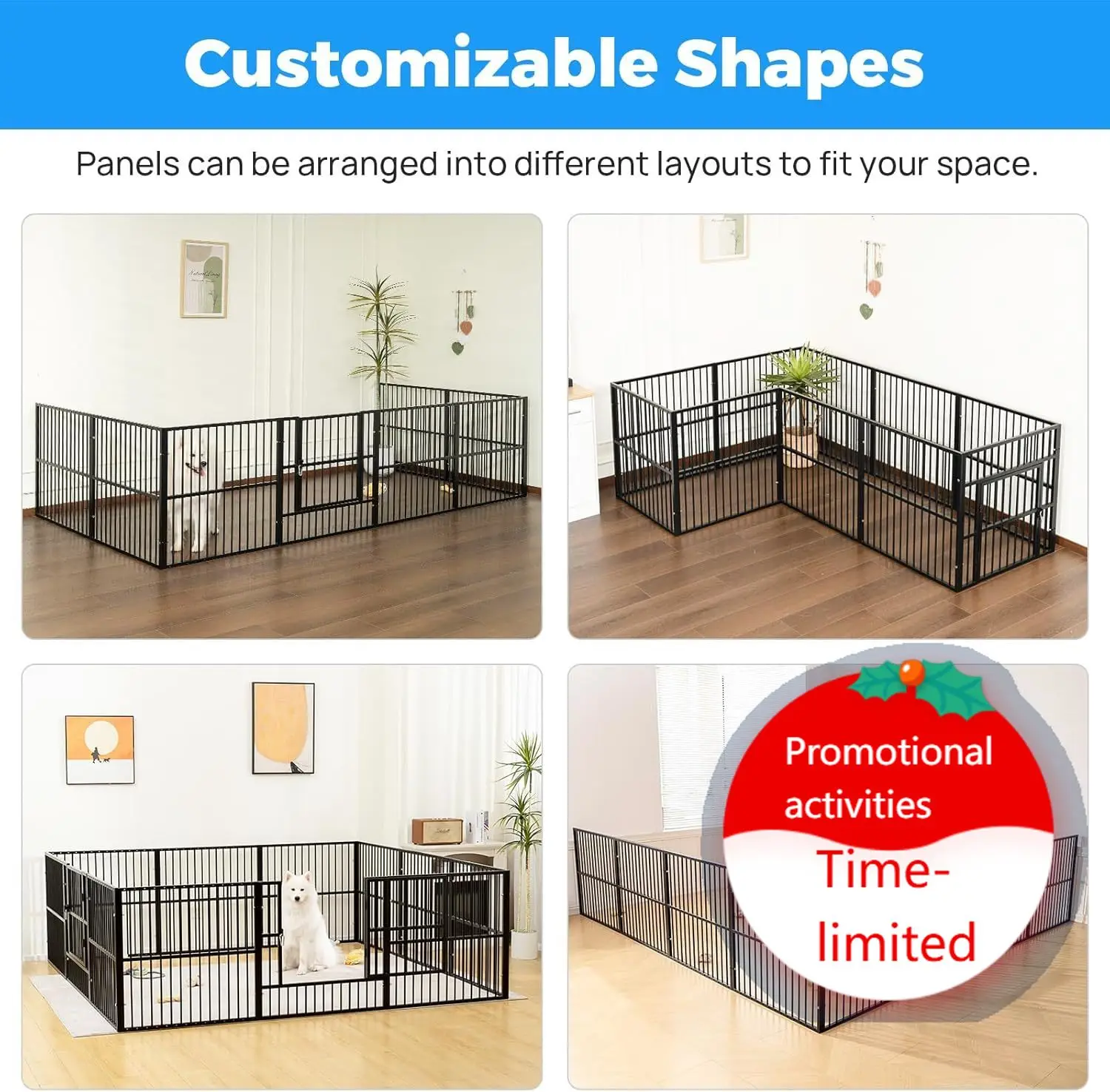 Dog Playpen - 32" Height Dog Pen, Heavy Duty Puppy Pen with Door, Safe & Sturdy, Easy Assemble for Indoor/Outdoor Pet Playpen (1
Dog Playpen - 32" Height Dog Pen, Heavy Duty Puppy Pen with Door, Safe & Sturdy, Easy Assemble for Indoor/Outdoor Pet Playpen (1