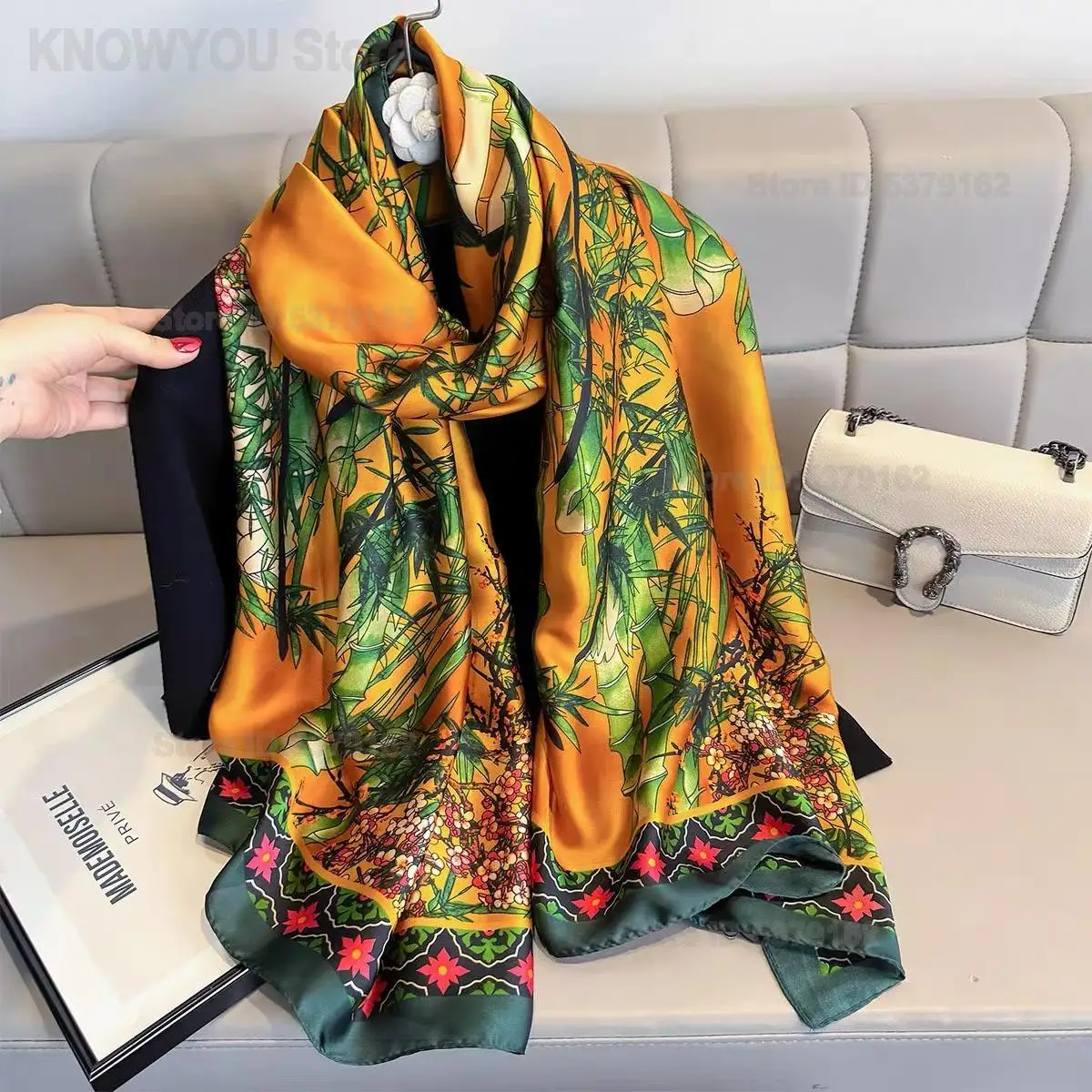 Women Luxury Long Strip Faux Silk Scarf Lijin Satin Printed Silk Shawl Summer Travel Sunscreen Neck Wrap for Outdoor Vacation
Women Luxury Long Strip Faux Silk Scarf Lijin Satin Printed Silk Shawl Summer Travel Sunscreen Neck Wrap for Outdoor Vacation