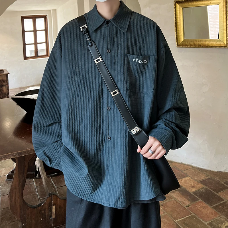 Casual Long Sve Men's irt Haome Texture Spring Autumn Outerwear Loose Fit Ele M irt Youthful Trendy Pure Color
Casual Long Sve Men's irt Haome Texture Spring Autumn Outerwear Loose Fit Ele M irt Youthful Trendy Pure Color