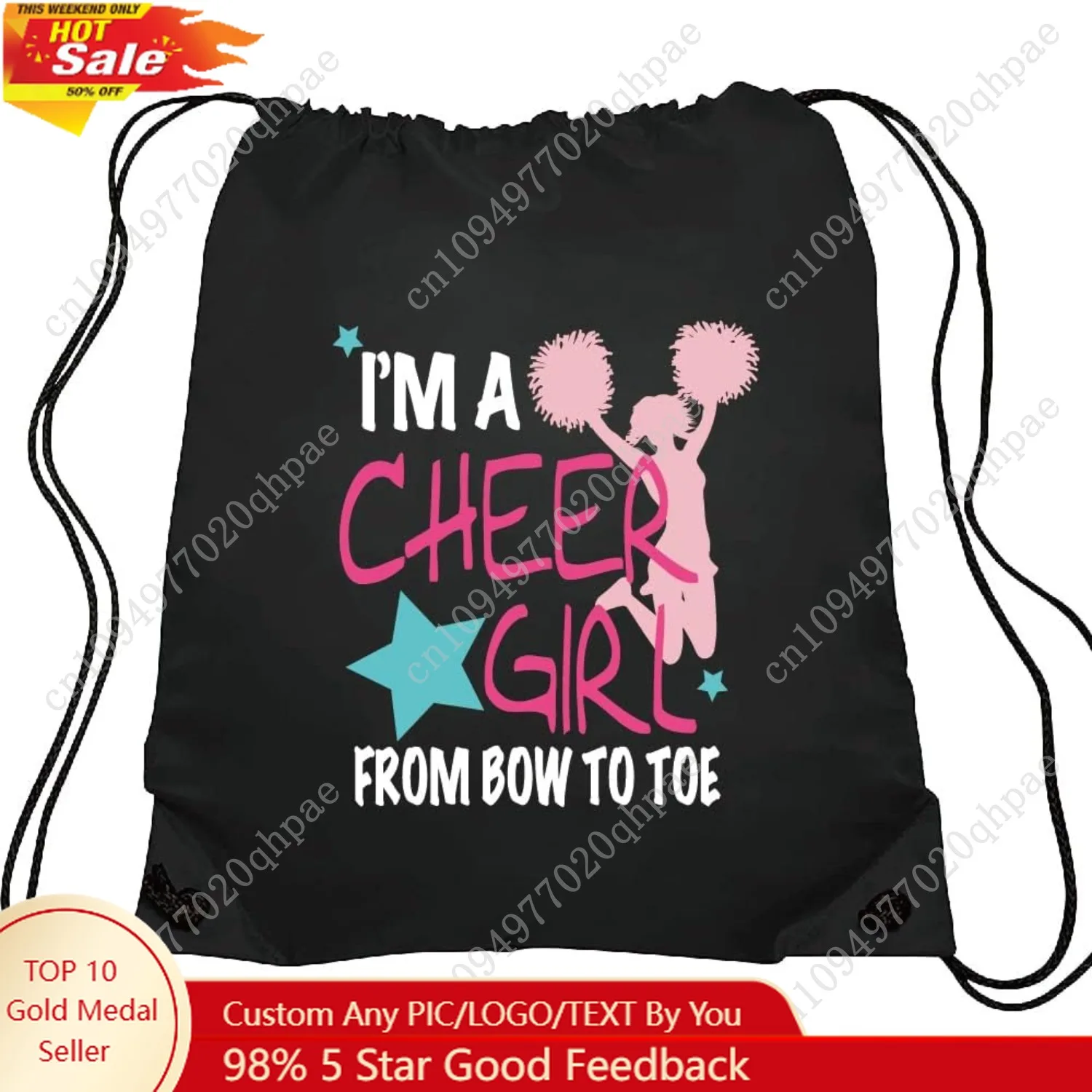 Haizct I'm A Cheer Drawstring Backpack, Cheerleading Drawstring Gym Bag for Cheerleaders Draw String Backpack Gym Sports Sack Ba
Haizct I'm A Cheer Drawstring Backpack, Cheerleading Drawstring Gym Bag for Cheerleaders Draw String Backpack Gym Sports Sack Ba